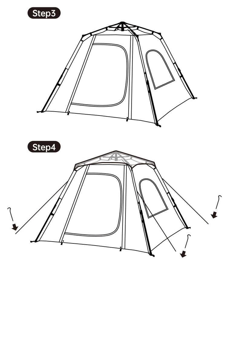Cheap Goat Tents  3 4 People Waterproof Outdoor Automatic Tents Quick Opening Family Camping Tents Five sided Ventilation UPF50+   